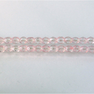 Czech Glass Fire Polish Bead - Round 04MM STRIPED PINK