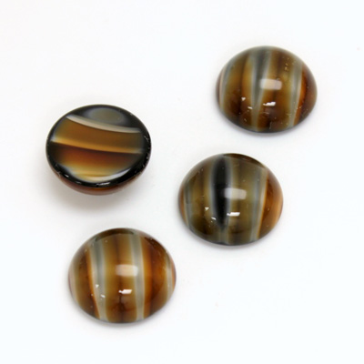 Glass Medium Dome Cabochon - Round 13MM TIGEREYE