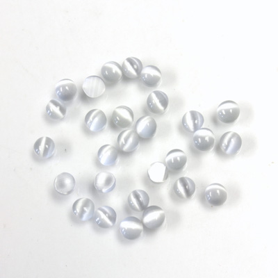 Fiber-Optic Cabochon - Round 03MM CAT'S EYE LT GREY