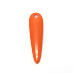 Plastic Pendant - Opaque Color Smooth Pear 46x12MM BRIGHT TANGERINE