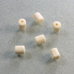 Plastic Bead - Opaque Color Smooth Tube 07x6MM MATTE IVORY
