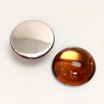 Plastic Flat Back Foiled Cabochon - Round 18MM SMOKE TOPAZ