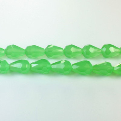 Chinese Cut Crystal Bead - Pear 09x5MM OPAL GREEN