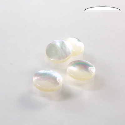 Shell Flat Back Cabochon - Round 09MM WHITE MOP