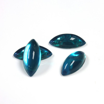 Plastic Flat Back Foiled Cabochon - Navette 18x8MM EMERALD